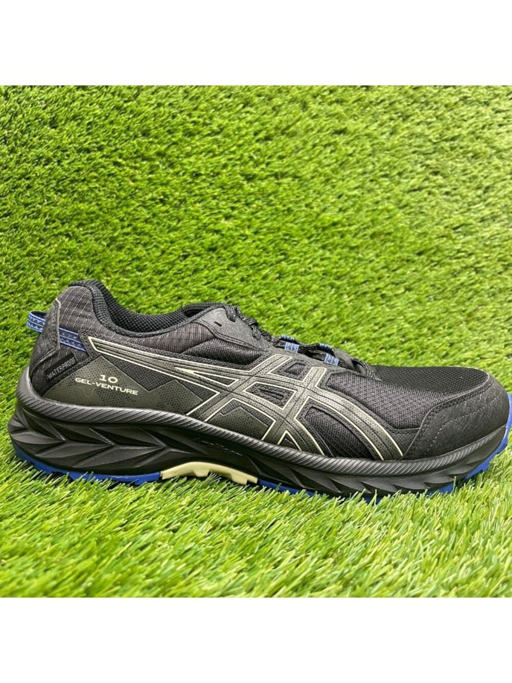 Asics Gel-Venture 10 Waterproof Mens Size 10 Black Trail Running Shoes Sneakers